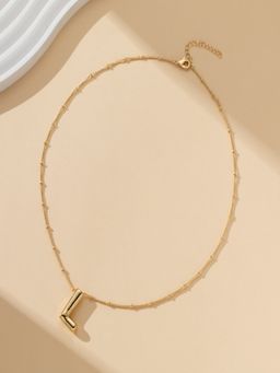 AQUASTREET - 18K Gold Plated Waterproof Antitarnish Balloon Design Initial-L Pendant Necklace