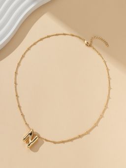 AQUASTREET - 18K Gold Plated Waterproof Antitarnish Balloon Design Initial-N Pendant Necklace