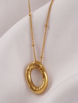 AQUASTREET - 18K Gold Plated Waterproof Antitarnish Balloon Design Initial-O Pendant Necklace