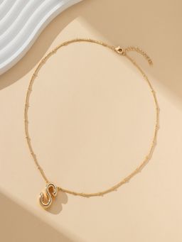 AQUASTREET - 18K Gold Plated Waterproof Antitarnish Balloon Design Initial-S Pendant Necklace