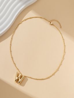 AQUASTREET - 18K Gold Plated Waterproof Antitarnish Balloon Design Initial-W Pendant Necklace