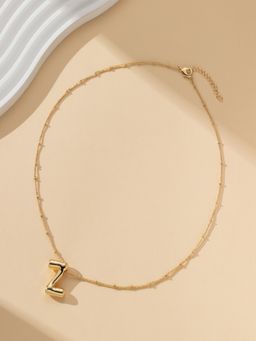 AQUASTREET - 18K Gold Plated Waterproof Antitarnish Balloon Design Initial-Z Pendant Necklace