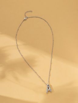 AQUASTREET - 18K Silver Plated Waterproof Antitarnish Balloon Design Initial-A Pendant Necklace