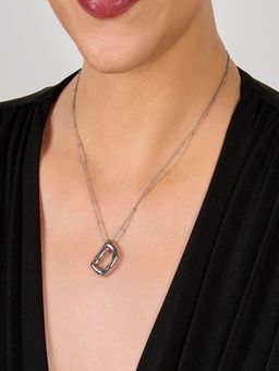 AQUASTREET - 18K Silver Plated Waterproof Antitarnish Balloon Design Initial-D Pendant Necklace