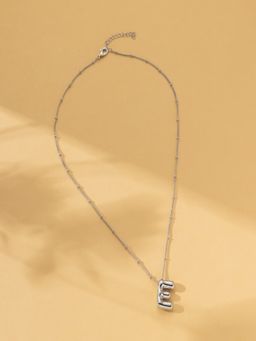 AQUASTREET - 18K Silver Plated Waterproof Antitarnish Balloon Design Initial-E Pendant Necklace