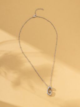 AQUASTREET - 18K Silver Plated Waterproof Antitarnish Balloon Design Initial-G Pendant Necklace