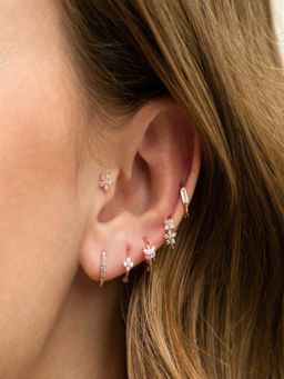 AQUASTREET - 18K Plated Antitarnish Butterfly Floral Earring Set (Pack Of 6)