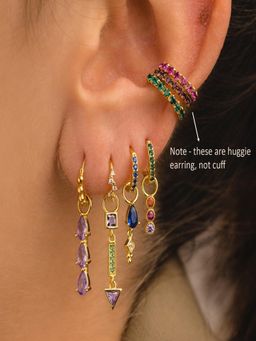 AQUASTREET - 18K Plated Antitarnish Multicolour Hoop Earring Set (Pack Of 7)