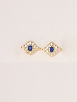 AQUASTREET - 18K Gold Plated Waterproof, Anti-Tarnish Evil Eye Zircon Studs