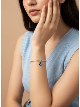 NVR - Silver Evil Eye Adjustable Bracelet