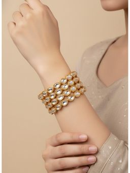 NVR - Gold-Plated Kundan Studded Traditional (Pack of 4)