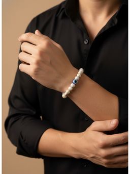 NVR - Brown Marble Evil Eye Adjustable Bracelet