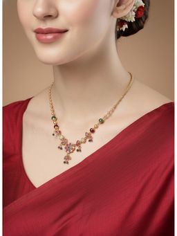 NVR - Pink Gold Plated Minimal Necklace