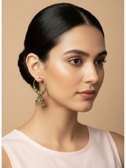 NVR - Traditional Gold Plated Oxidized Jhumka Earrings
