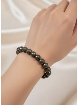 NVR - Brown Crystals Handcrafted Round Beaded Bracelet