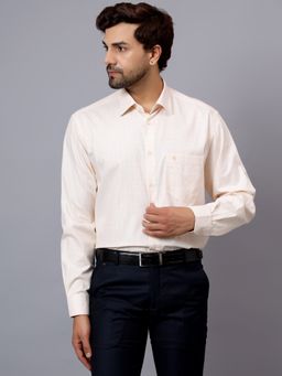 Cantabil - Men Yellow Breathable and Soft with Color Fastness Regular Fit Shirt