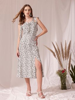 STREET 9 - White Floral Flared Dress