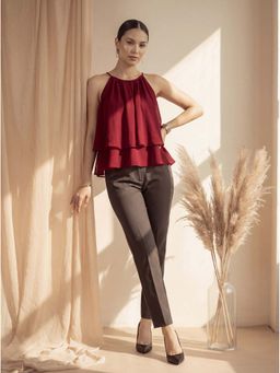 MISH - Maroon Solid Plain Top