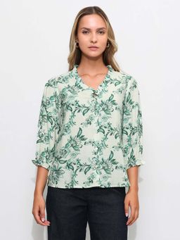 U.S. POLO ASSN. - White Floral Top