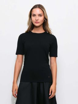 U.S. POLO ASSN. - Black Solid Plain T-Shirt