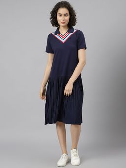 Beverly Hills Polo Club - Navy Blue Lawn Play Coller Neck Polo Dress