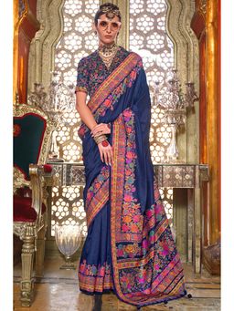 Mysilklove - Pearl Printed Banarasi Saree and Unstitched Blouse
