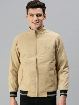 SHOWOFF - Men Casual Solid Beige Jacket