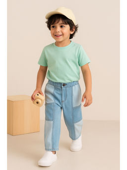 Tales & Stories - Boys Blue Balloon Fit Lycra Denim Jeans