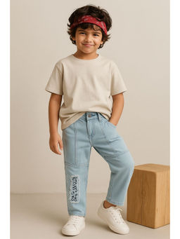 Tales & Stories - Boys Blue Cotton Poly Denim Washed Jeans