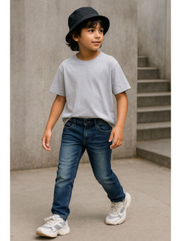 Tales & Stories - Boys Blue Slim Fit Lycra Denim Jeans