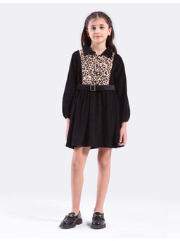 Kate & Oscar - Girls Black Printed Dress