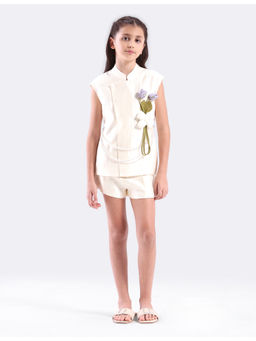 Kate & Oscar - Girls 3D Flower Applique Co-Ord Set