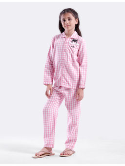Kate & Oscar - Girls Pink Sleepwear Checks Shirt