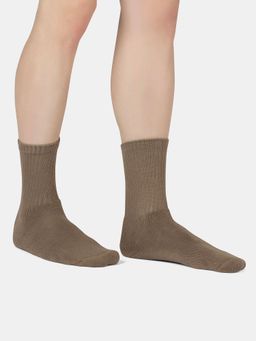Jockey - 7035 Men Compact Cotton Terry Crew Length Socks - Timber Wolf