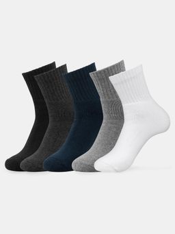 Jockey - 7036 Men Compact Cotton Terry Ankle Length Socks - Multi-Color (Pack of 5)