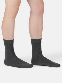 Jockey - 7150 Men Microfiber and Cotton Crew Length Thermal Socks - Charcoal Melange