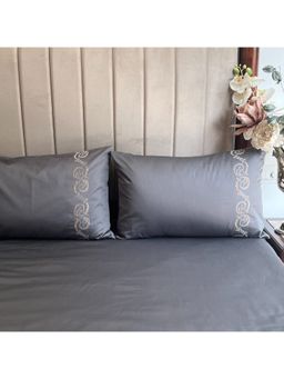 Sadyaska - Titanium Grey Diana Cotton Bedsheet (King)