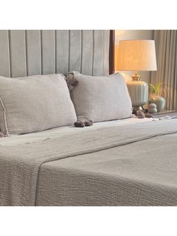 Sadyaska - Buff Meraki Woven Bedspread (King)