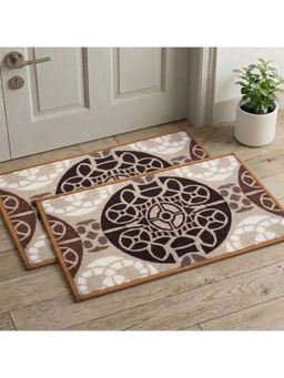 Athom Living - Premium Anti Slip Printed Doormat Grey (Pack of 2)