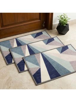 Athom Living - Premium Anti Slip Printed Doormat Grey (Pack of 3)