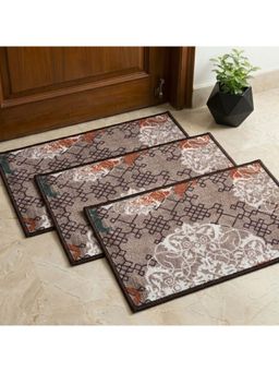 Athom Living - Premium Anti Slip Printed Doormat Grey (Pack of 3)