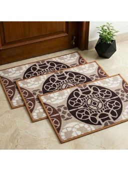Athom Living - Premium Anti Slip Printed Doormat Grey (Pack of 3)