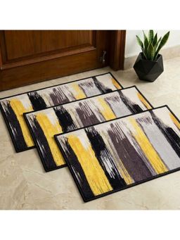 Athom Living - Premium Anti Slip Printed Doormat Yellow (Pack of 3)