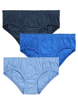 Nuego - Boys Solid Pure Cotton Briefs (Pack Of 3)