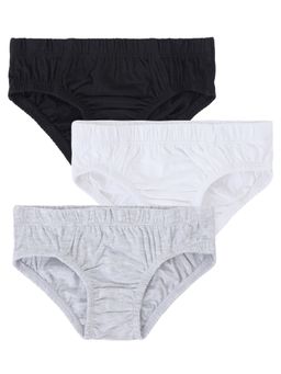 Nuego - Boys Multi-Colour Solid Pure Cotton Briefs (Pack Of 3)