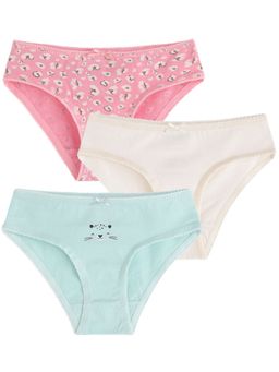 Nuego - Girls Printed Pure Cotton Panties (Pack Of 3)