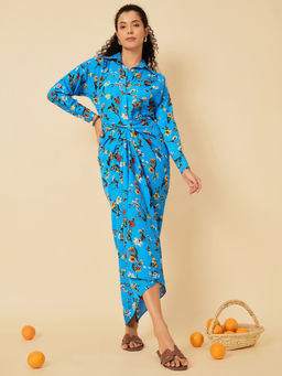 Uptownie - Women Blue Printed Co-Ord (Set of 2)