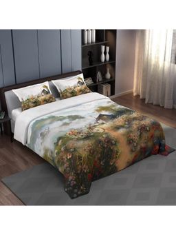 Synergized Cotton - 300 TC Bedsheet With 2 Pillow Covers Natures Escape Landscape Design Super King
