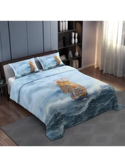 Synergized Cotton - 300 TC Bedsheet With 2 Pillow Covers Open Sky Landscape Design Super King