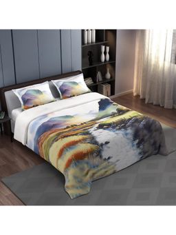 Synergized Cotton - 300 TC Bedsheet With 2 Pillow Covers Dawn Valley Landscape Design Super King